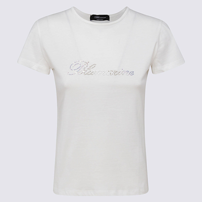 Shop Blumarine White Cotton T-shirt In Ivory