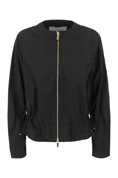 Shop Woolrich Lightweight City Bomber Jacket With Drawstring In Black