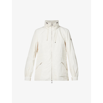 Moncler Enet Short Parka Nylon Jacket In Ivory White | ModeSens