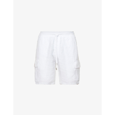 Shop Vilebrequin Mens Blanc Baie Linen Shorts