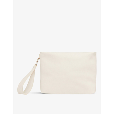 Shop Whistles Cream Avah Leather Clutch Bag