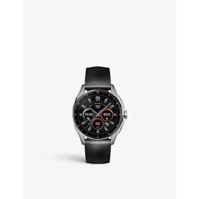 Shop Tag Heuer Mens Multi-coloured Sbr8010.bc6608 Connected Stainless-steel And Leather Fitness Watch In Black