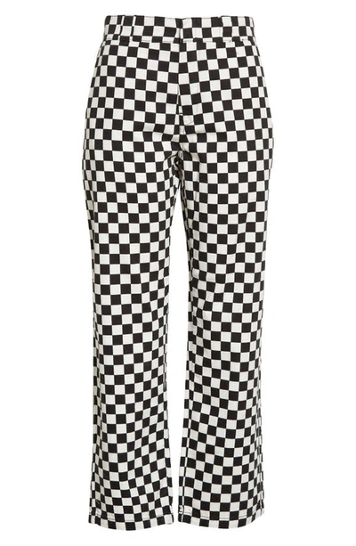 Shop R13 Slouch Crop Straight Leg Cotton Pants In Black/ White Checker