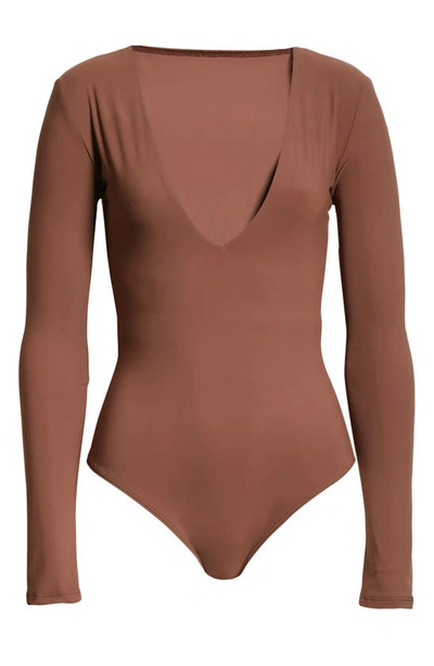 Shop Alix Nyc Irving Long Sleeve Bodysuit In Cocoa