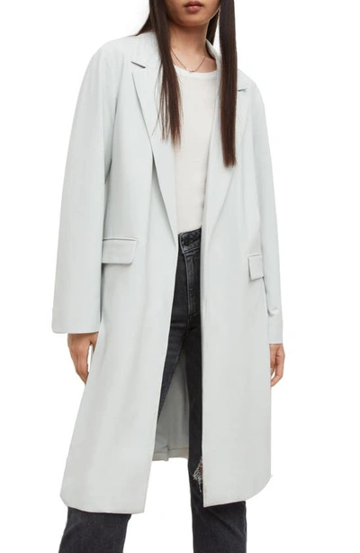 Shop Allsaints Aleida Jersey Duster Coat In Cement Grey