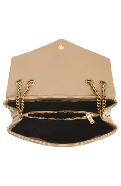 Shop Saint Laurent Medium Loulou Matelassé Leather Shoulder Bag In Latte