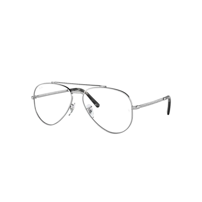 Ray Ban New Aviator Optics Eyeglasses Silver Frame Clear Lenses Polarized 58-14 In Silver