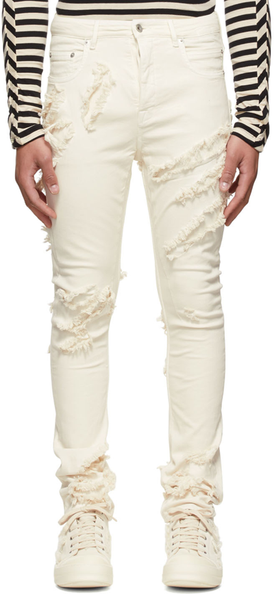 Shop Rick Owens Drkshdw Off-white Detroit Slim Jeans In 21 Natural