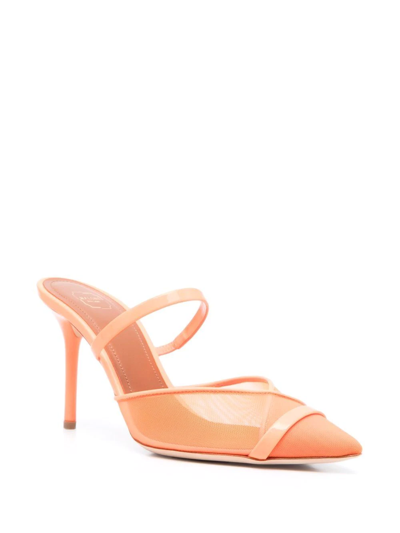 Malone Souliers Mesh Pointed-toe Mules In Orange