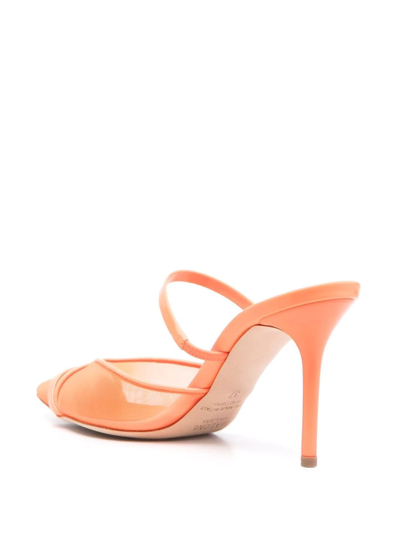 Malone Souliers Mesh Pointed-toe Mules In Orange