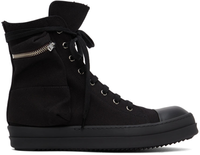 Shop Rick Owens Drkshdw Black Cargo High-top Sneakers In 999 Black/black