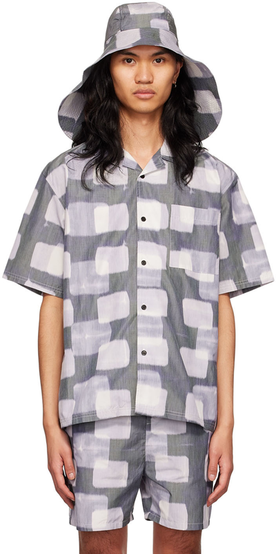 Shop Henrik Vibskov Grey Polyester Short Sleeve Shirt In Dark Cubes