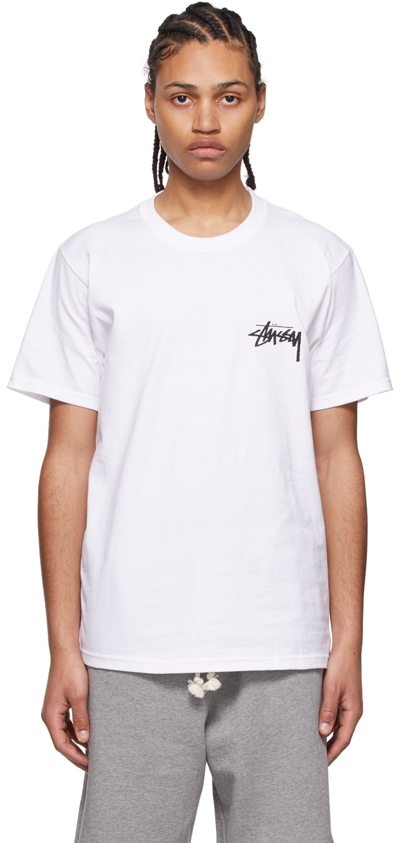 Shop Stussy White Cotton T-shirt In Whitewhit