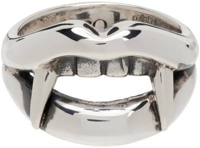Shop Yohji Yamamoto Silver Vampire Fang Ring