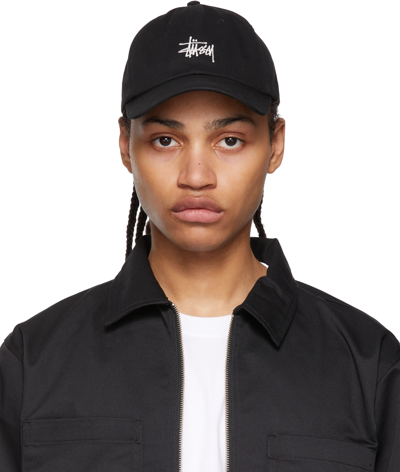 Stussy Stock Low Pro Cap Black Cotton Cap - Stock Low Pro Cap