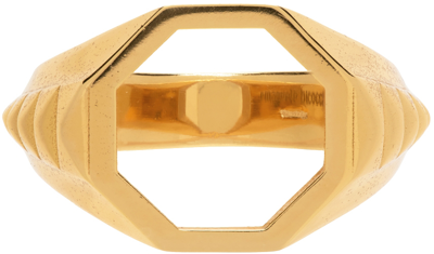 Shop Emanuele Bicocchi Gold Open Signet Ring