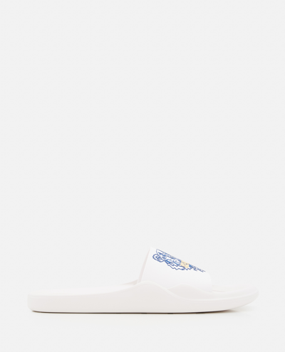 Shop Kenzo Rubber Tiger Pool Slides In White