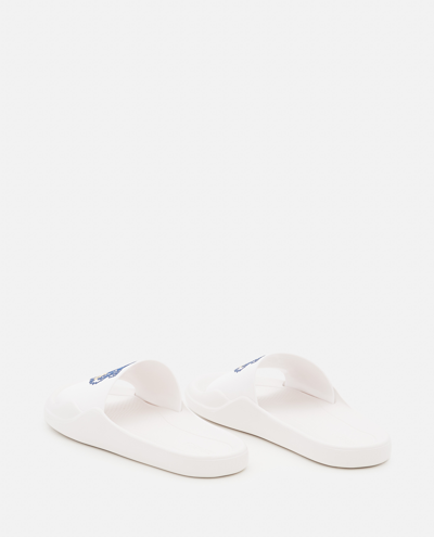 Shop Kenzo Rubber Tiger Pool Slides In White