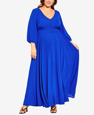 Shop City Chic Trendy Plus Size Desire Maxi Dress In Cobalt