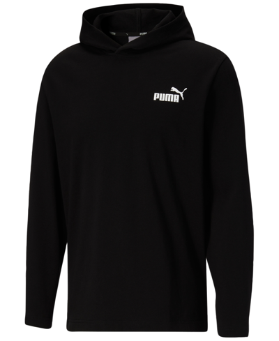 Shop Puma Men's Essential Jersey Hoodie In Black