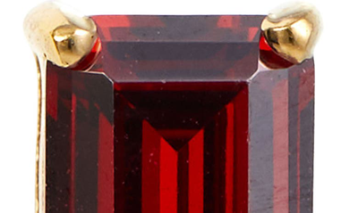Savvy Cie Jewels Vermeil Sterling Silver Emerald Cut Cz Box Stud Earrings In Garnet - January