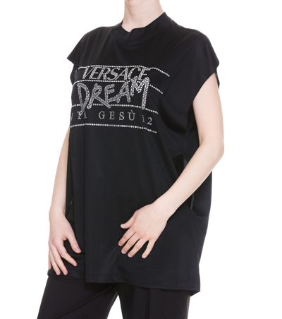 Shop Versace Dream Logo T-shirt In Black