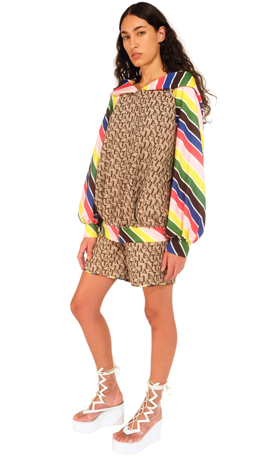Sara Battaglia Hooded Sweatshirt In Rainbow