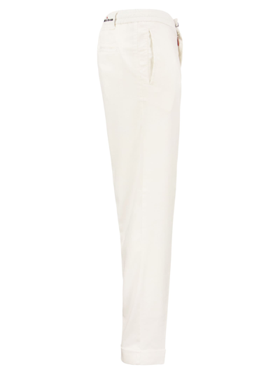 Shop Kiton Trousers With Darts In White