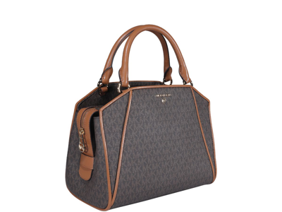 Shop Michael Michael Kors Cleo Satchel Bag In Brown