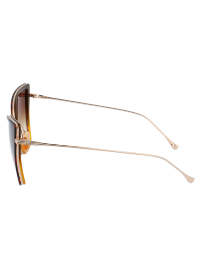 Shop Dita Sunbird Sunglasses In Dark Tortoise-coffee Caramel - Champagne Gold W/ Dark Brown To Clear -