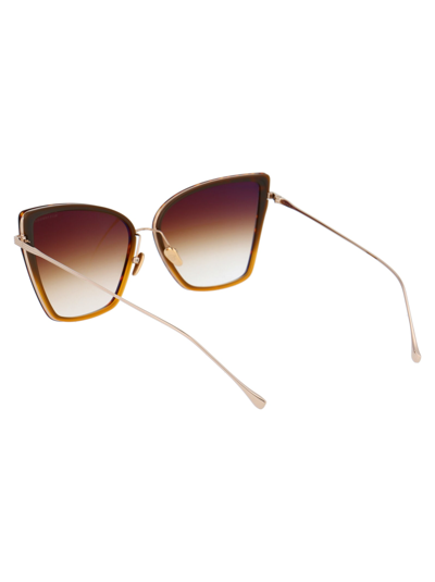 Shop Dita Sunbird Sunglasses In Dark Tortoise-coffee Caramel - Champagne Gold W/ Dark Brown To Clear -