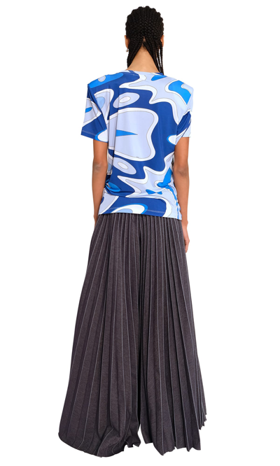 Sara Battaglia Abstract-pattern Print T-shirt In Blue Lagoon