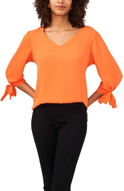 Shop Chaus Tie Sleeve Blouse In Orange