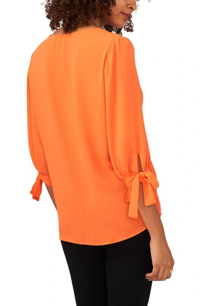 Chaus Tie Sleeve Blouse In Orange