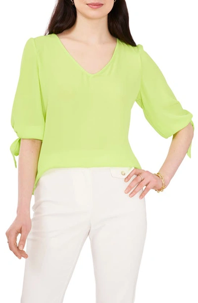 Chaus Tie Sleeve Blouse In Lime Green | ModeSens