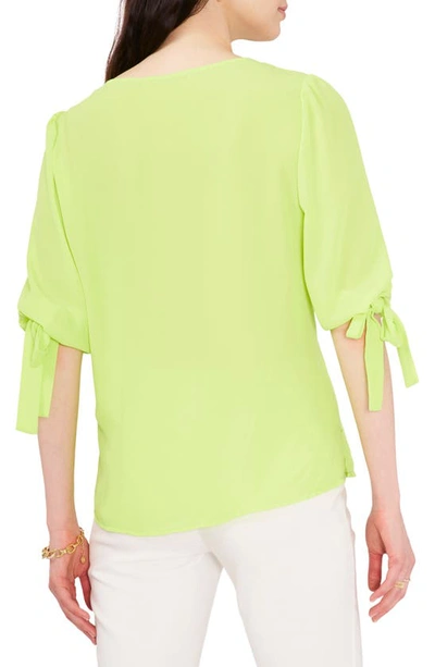 Chaus Tie Sleeve Blouse In Lime Green