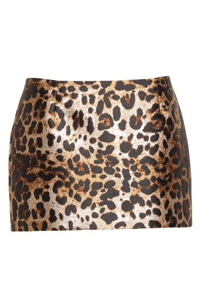 Shop Dolce & Gabbana Metallic Leopard Jacquard Skirt