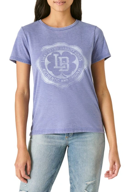 Shop Lucky Brand Lucky Crest Classic Crewneck Graphic Tee In Marlin