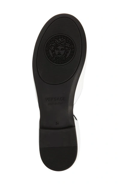 Versace First Line Medusa D'orsay Flat In White-versace Gold