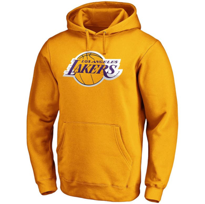 Shop Fanatics Branded Anthony Davis Gold Los Angeles Lakers Playmaker Name & Number Fitted Pullover Hoodi