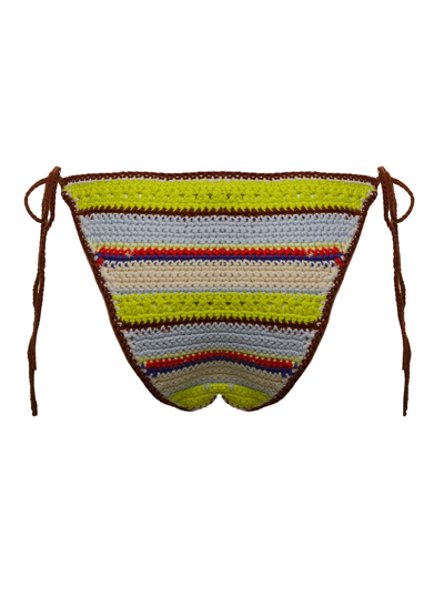 Shop Ganni Womans Multicolor Crochet Cotton Briefs