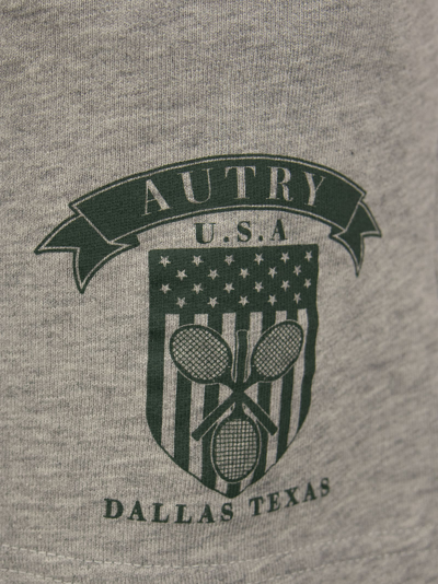 Shop Autry Bermuda Shorts With Tennis Club Logo In Grey