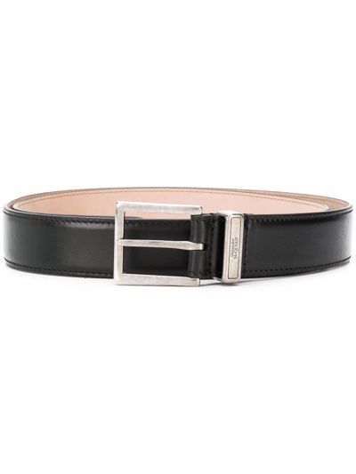 Shop Alexander Mcqueen Men's Black Leather Belt
