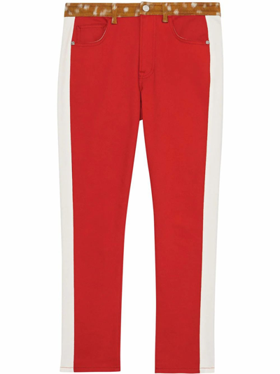 Shop Burberry Women's  Red Cotton Jeans