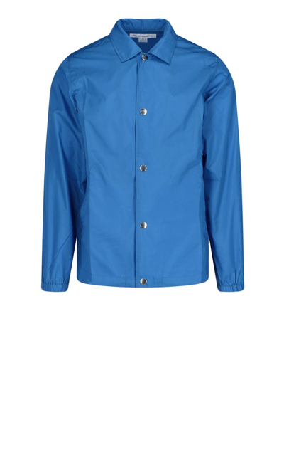 Shop Comme Des Garçons Men's Blue Polyester Outerwear Jacket