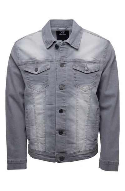 Shop X-ray Xray Washed Denim Jacket In Medium Grey