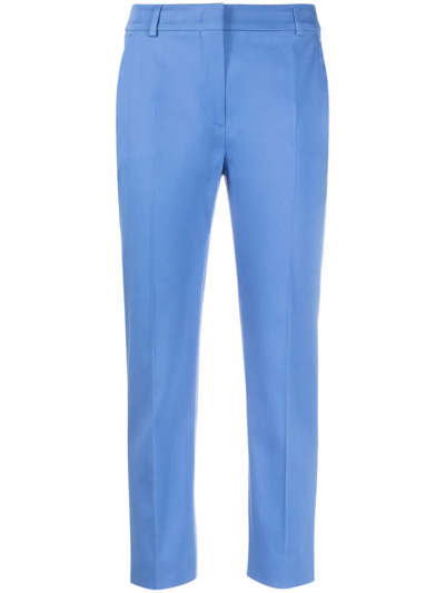 Shop Max Mara (vip) Cropped Tailored Trousers In Blue