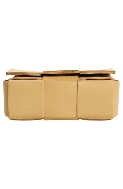 Shop Bottega Veneta Mini Cassette Intrecciato Leather Crossbody Bag In Almond Gold