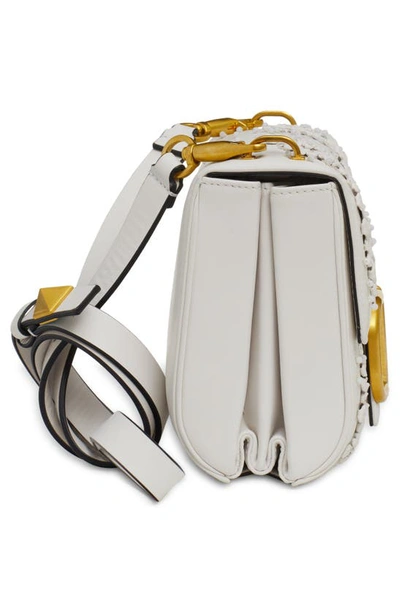 Shop Valentino Stud Sign Vlogo Leather Shoulder Bag In Bianco
