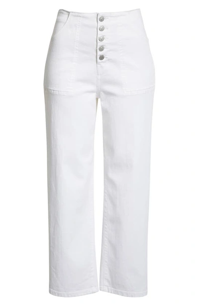 Shop Veronica Beard Crosbie High Waist Crop Wide Leg Jeans In White